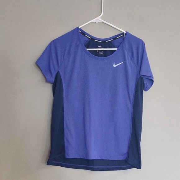 Nike Dri-Fit Womens Large Short Sleeve Blue Sports Top - Picture 1 of 4